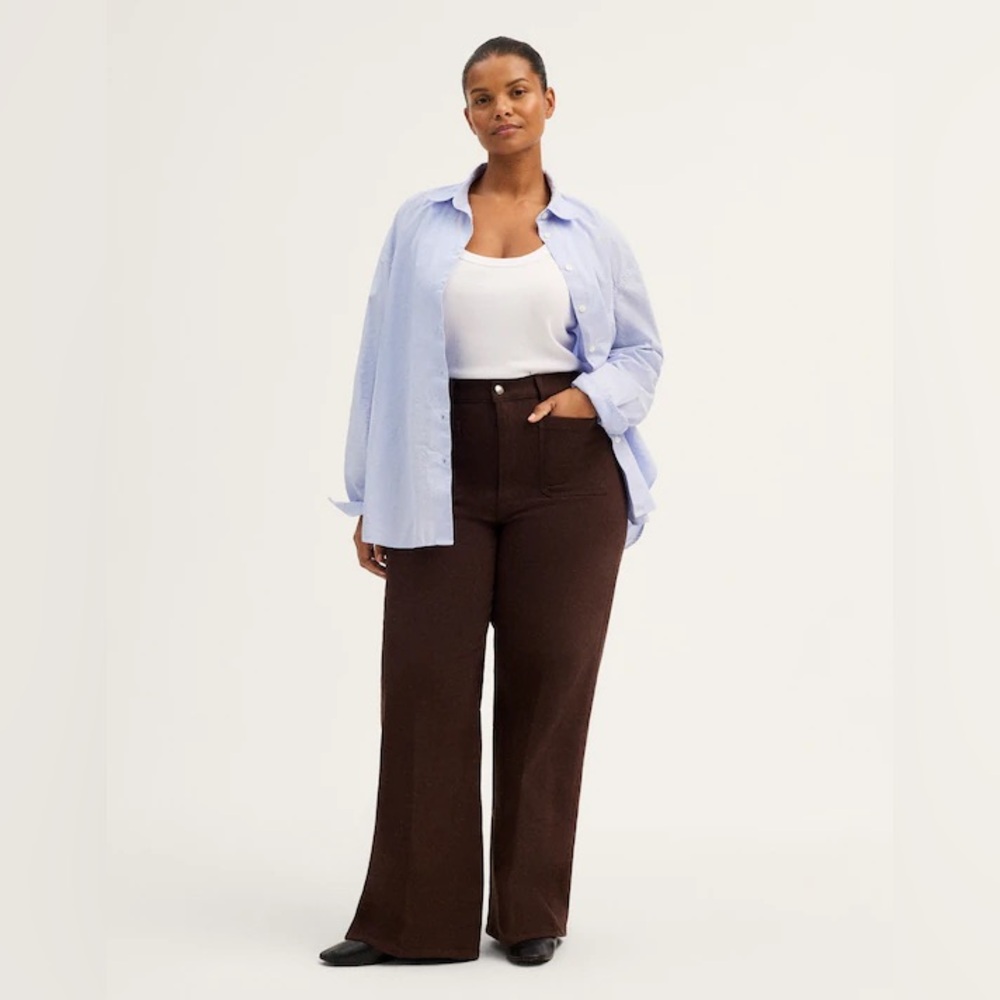 NWT Madewell The Plus Emmy Wide-Leg Pant in Dark Carob